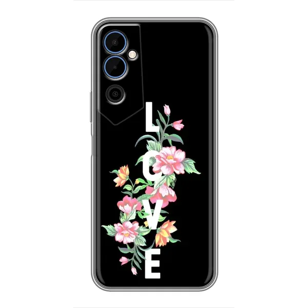 Чехол с принтом «Цветы LOVE» для TECNO POVA Neo 2
