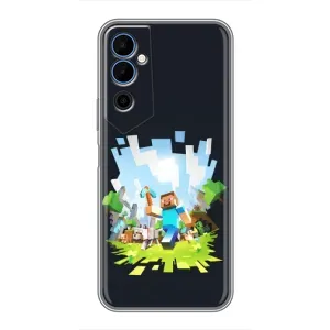 Чехол Майнкрафт на Tecno POVA Neo 2 (AlphaPrint) Minecraft (персонажи Minecraft)