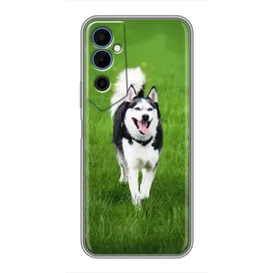 Чехол с Хаски для Tecno POVA Neo 2 - (AlphaPrint) (Радостный Хаски)