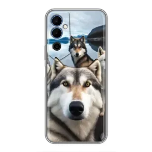 Чехол с Хаски для Tecno POVA Neo 2 - (AlphaPrint) (Селфи ХАски)