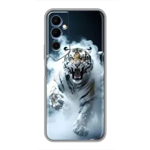Чехол с картинкой «Хищники» для Tecno POVA Neo 2 (Белый тигр в дыму)