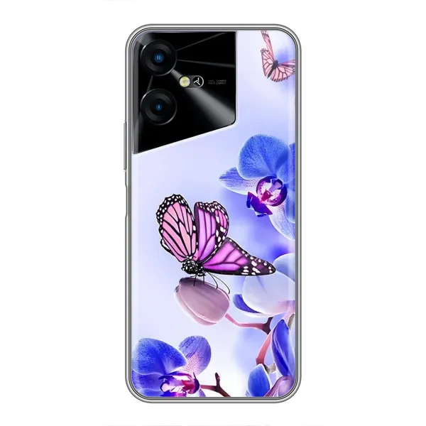 Чехол с принтом «Бабочка на цветочке» для TECNO POVA Neo 3