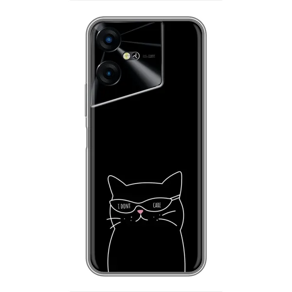 Чохол з принтом «Байдужий кіт» для TECNO POVA Neo 3