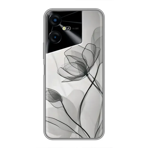 Чохол з принтом «Чорні квіти» для TECNO POVA Neo 3