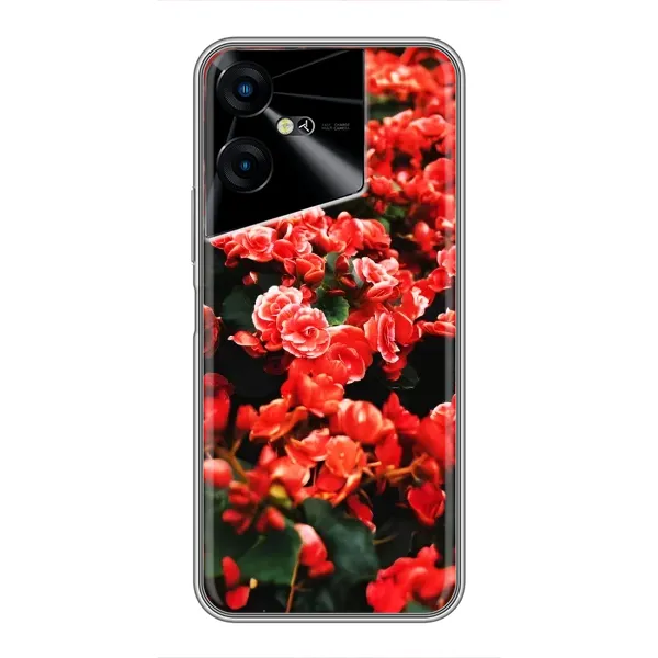 Чехол с принтом «Цветы красные» для TECNO POVA Neo 3