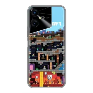 Чохол Майнкрафт на Tecno POVA Neo 3 (AlphaPrint) Minecraft (фон Minecraft)