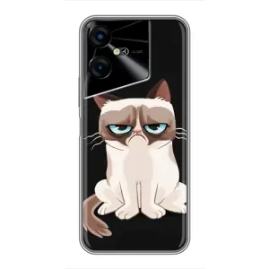 Чохол з принтом для Tecno POVA Neo 3 (AlphaPrint) Модні коти (Сумний кіт)