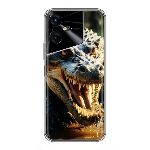 Чохол з принтом «Небезпечний крокодил» для TECNO POVA Neo 3
