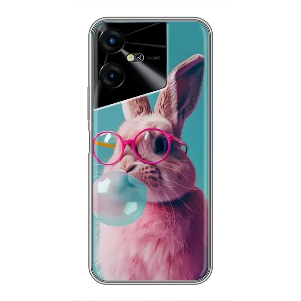 Чехол с принтом «Кролик в очках» для TECNO POVA Neo 3