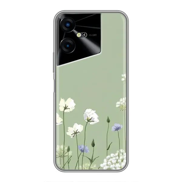Чохол з принтом «Квіти на зеленому» для TECNO POVA Neo 3