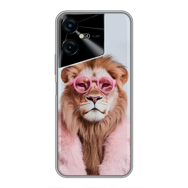 Чехол с принтом «Лев в очках» для TECNO POVA Neo 3