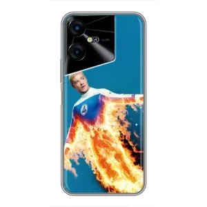 Чохол з принтом Фантастична четвірка для Tecno POVA Neo 3 (Людина-факел у вогні)