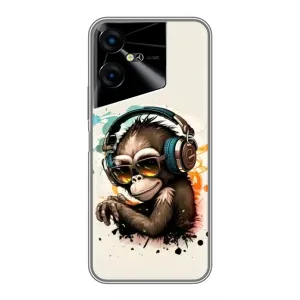 Чохол з Мавпами Tecno POVA Neo 3 - (AlphaPrint) (Макака в навушниках)
