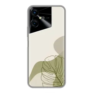 Силконовий чохол з принтом в квітах на Tecno POVA Neo 3 (Зелена монстера дизайн)