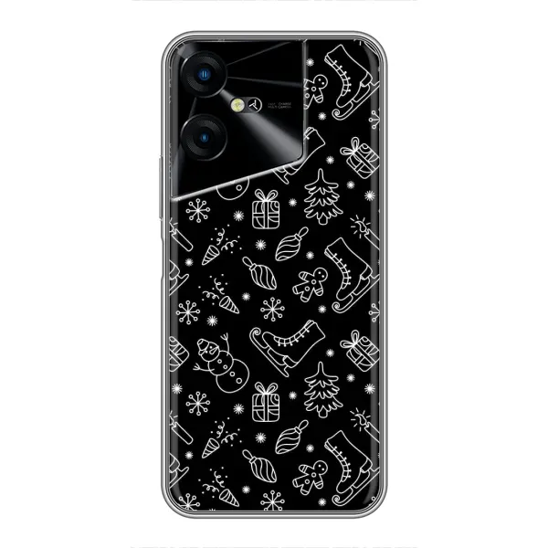 Чехол с принтом «Новогодний фон» для TECNO POVA Neo 3