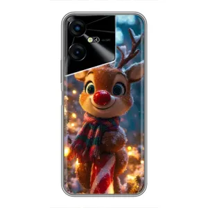 Яскравий чохол для Tecno POVA Neo 3 з Зимові Оленята (Олень з шарфом)