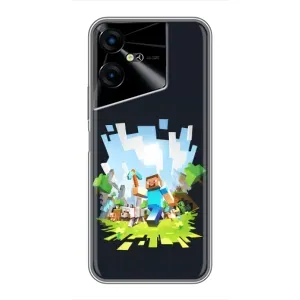Чохол Майнкрафт на Tecno POVA Neo 3 (AlphaPrint) Minecraft (персонажі Minecraft)