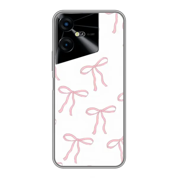 Чехол с принтом «Розовые бантики» для TECNO POVA Neo 3