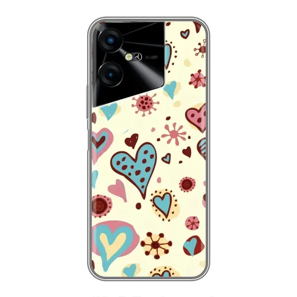 Чехол с принтом «Сердечки» для TECNO POVA Neo 3