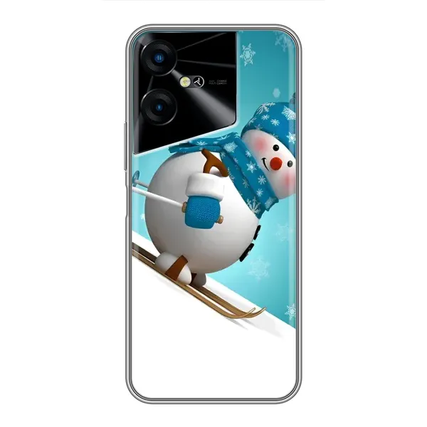 Чехол с принтом «Снеговик на лыжах» для TECNO POVA Neo 3