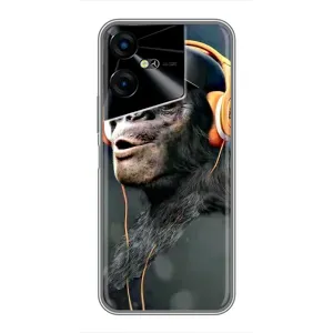 Чохол з Мавпами Tecno POVA Neo 3 - (AlphaPrint) (В навушниках)