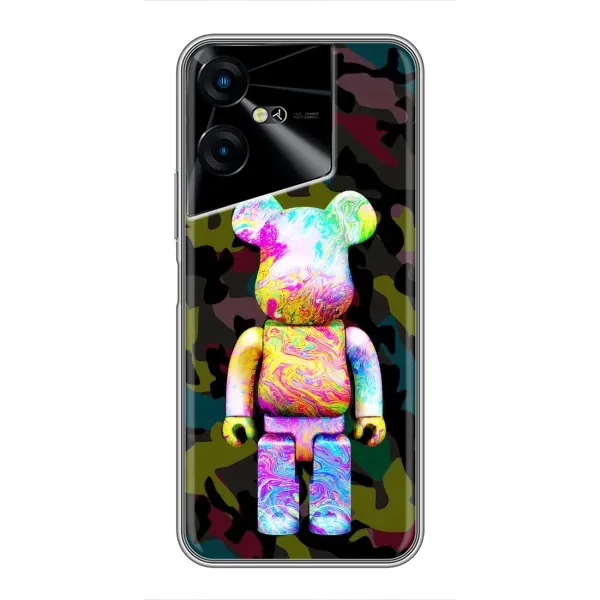 Чехол с принтом «Яркий Bearbrick» для TECNO POVA Neo 3