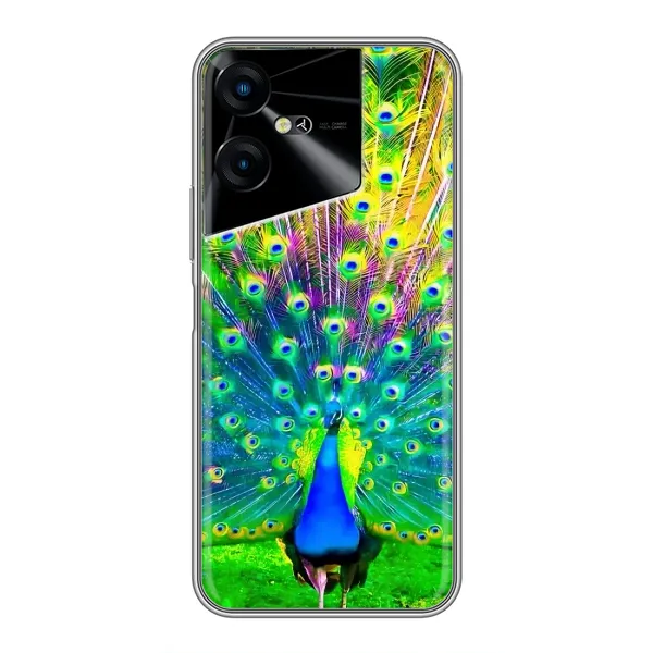 Чехол с принтом «Яркий Павлин» для TECNO POVA Neo 3