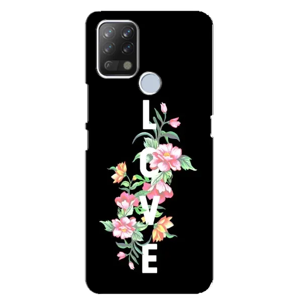Чехол с принтом «Цветы LOVE» для TECNO Pova