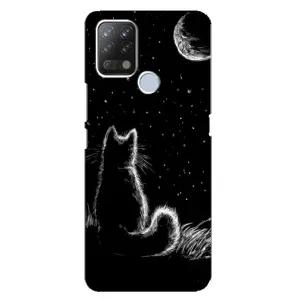 Чохол з принтом для Tecno Pova (AlphaPrint) Модні коти (Котик і місяць)