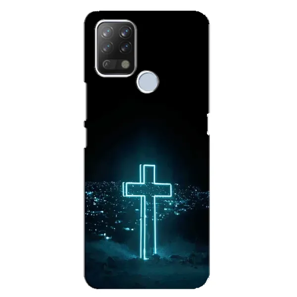 Чехол с принтом «Крест и город» для TECNO Pova