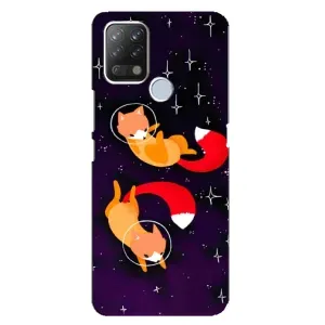 Чехлы с картинкой Лисички для Tecno Pova (VPrint) (Лисички космонавты)