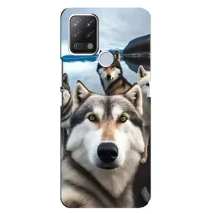 Чохол з Хаскі Tecno Pova - (AlphaPrint) (Селфі Хаскі)