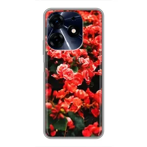 Чохли з квітами для TECNO Spark 10 Pro (VPrint) (Квіти червоні)