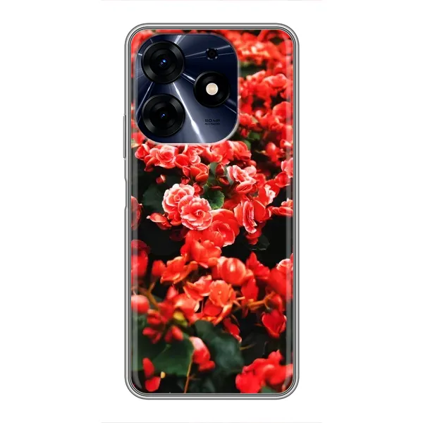 Чехол с принтом «Цветы красные» для TECNO Spark 10 Pro Чехол с принтом «Цветы красные» для TECNO Spark 10 Pro