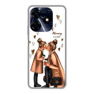 Чохол з друком для TECNO Spark 10 Pro - (Мама з дитинкою) (AlphaPrint) (Донька і мама)