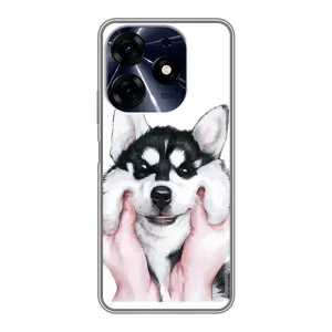 Чохол з Хаскі TECNO Spark 10 Pro - (AlphaPrint) (Хаскі улибака)