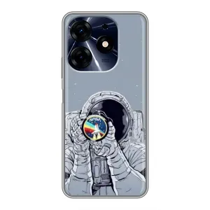 Чехол NASA для TECNO Spark 10 Pro (AlphaPrint) (Космонавт фото)