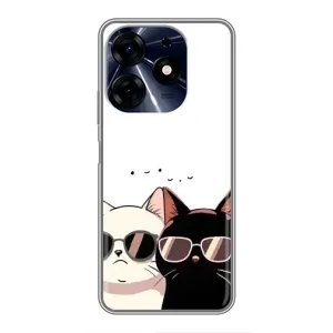 Чехол с рисунком кот на TECNO Spark 10 Pro (Коты в очках)