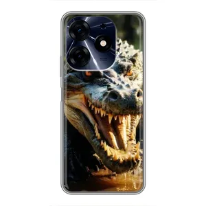 Чохол з картинкою 'Хижаки' для TECNO Spark 10 Pro (Небезпечний крокодил)