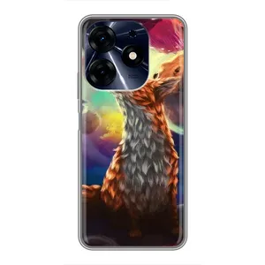 Чехлы с картинкой Лисички для TECNO Spark 10 Pro (VPrint) (Лисица в космосе)