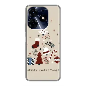 Рождественские Чехлы для TECNO Spark 10 Pro (VPrint) (Merry Christmas)