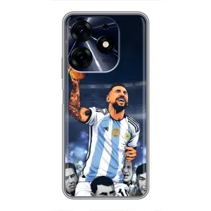 Чохли для TECNO Spark 10 Pro (Leo чемпіон) (AlphaPrint) (Мессі з кубком)