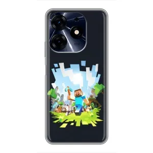 Чехол Майнкрафт на TECNO Spark 10 Pro (AlphaPrint) Minecraft (персонажи Minecraft)