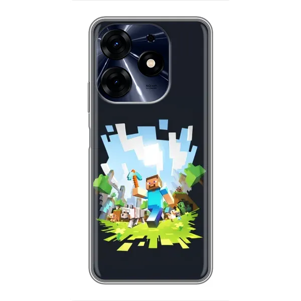 Чохол з принтом «персонажі Minecraft» для TECNO Spark 10 Pro Чохол з принтом «персонажі Minecraft» для TECNO Spark 10 Pro