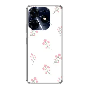 Чехол с розовым рисунком для TECNO Spark 10 Pro (Розовые цветы)