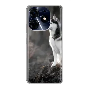 Чохол з Хаскі TECNO Spark 10 Pro - (AlphaPrint) (Вірний собака)