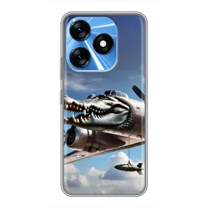Чехол с мемом Тралалело тралала на TECNO Spark 10 (Бомбардиро крокодило)