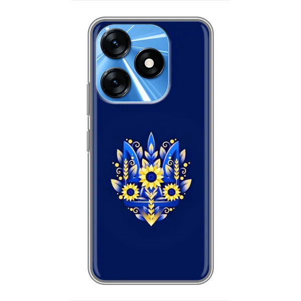 Чехол с принтом «Цветочный Герб» для TECNO Spark 10