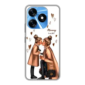 Чохол з друком для TECNO Spark 10 - (Мама з дитинкою) (AlphaPrint) (Донька і мама)