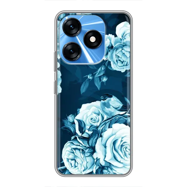 Чехол с принтом «Голубые Бутоны» для TECNO Spark 10 Чехол с принтом «Голубые Бутоны» для TECNO Spark 10
